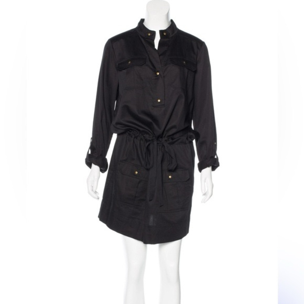 Diane Von Furstenberg DVF Black Cargo Cotton Dress Size 0